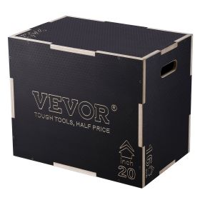 3 in 1 Plyometric Jump Box, 24/20/16 Inch Wooden Plyo Box, Platform & Jumping Agility Box