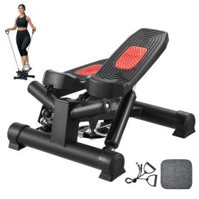 Stair Stepper, Mini Stepper for Exercise at Home, Hydraulic Fitness Twist Stepper with Resistance Bands, Full Body Workout Cardio Equipment