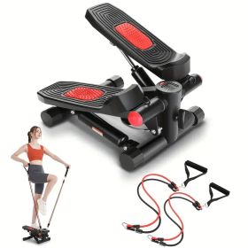 Upgraded Hydraulic Silent Stepper for Home Use with LCD Display Adjustable Resistance Double Resistance Bands 330lbs Capacity Foldable Storage Leg Exe