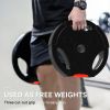1-Inch Weight Plates, Barbell Weights Set for Weightlifting and Strength Training, 2 x 22lbs + 2 x 11lbs
