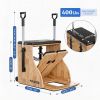 Pilates Chair Wunda Chair Pilates Combo Chair with Handles Split Pedals Reformer Machine for Yoga Core Training Rehabilitation Includes Non-Slip Socks