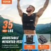 Adjustable Weighted Vest, 35lb Weight Vest with Iron Weights, Shoulder Pad, and Reflective Stripe, Body Weight Vest Exercise Set for Men Women