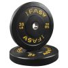 Olympic Weight Plates, Rubber Bumper Plates, 2 Inch Steel Insert 35lb Bundle Options Available for Home Gym Strength Training, Weightlifting
