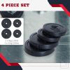 4 Piece dumbbell Weight Plates Set 2 x 11lbs and 2 x 22lbs Black (Weights Only)