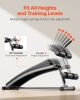 Sit Up Bench, Curved Decline Ab Bench with Reverse Crunch Handle, with 6 Adjustable Height Setting, Heavy Duty Steel