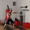 Wall Mount Reflex Boxing Trainer with 360Â° Rotating Rapid Boxing Bar Punching Ball Black Home Gym Equipment