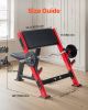 Preacher Curl Bench, Strength Training Benches, Max load 660 LBS Home Gym Fitness Equipment, Seated Arm Isolated Barbell Dumbbell Bicep Station