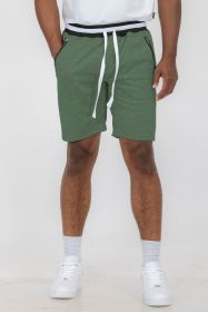 Weiv Mens French Terry Sweat Short (Color: OLIVE, size: XL)