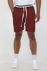 Weiv Mens French Terry Sweat Short (Color: BURGUNDY, size: S)