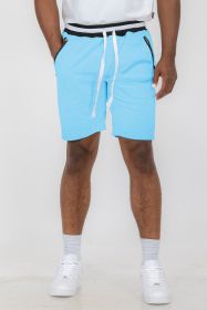 Weiv Mens French Terry Sweat Short (Color: LIGHT BLUE, size: XL)