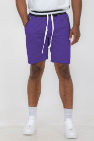 Weiv Mens French Terry Sweat Short (Color: Purple, size: S)