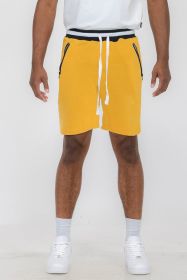 Weiv Mens French Terry Sweat Short (Color: yellow, size: S)
