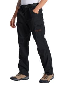Mens Ripstop Cargo Work Pants with 13 Pockets Tactical Water Resistant Breathable Hiking Construction Pants (Color: 38X32)
