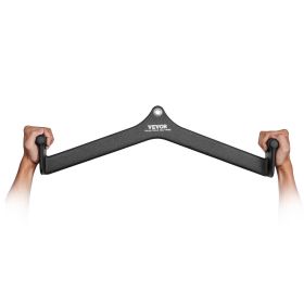 LAT Pulldown Attachment, Cable Machine Rowing V-bar Attachment, Tricep Pull Down Bar, Back Strength Training Rubber Coated Handle Grip (Product Size: No. 5)