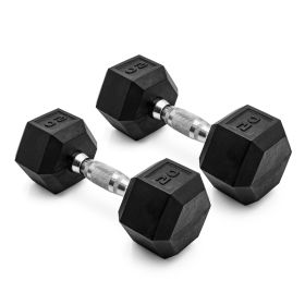 20lb Coated Rubber Hex Dumbbell, Pair (Pack: 1 Pack)